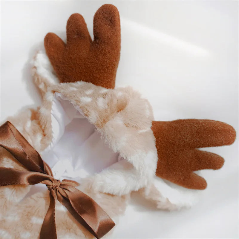 Christmas Reindeer Cape Costume for Dogs & Cats | Festive Holiday Pet Outfit