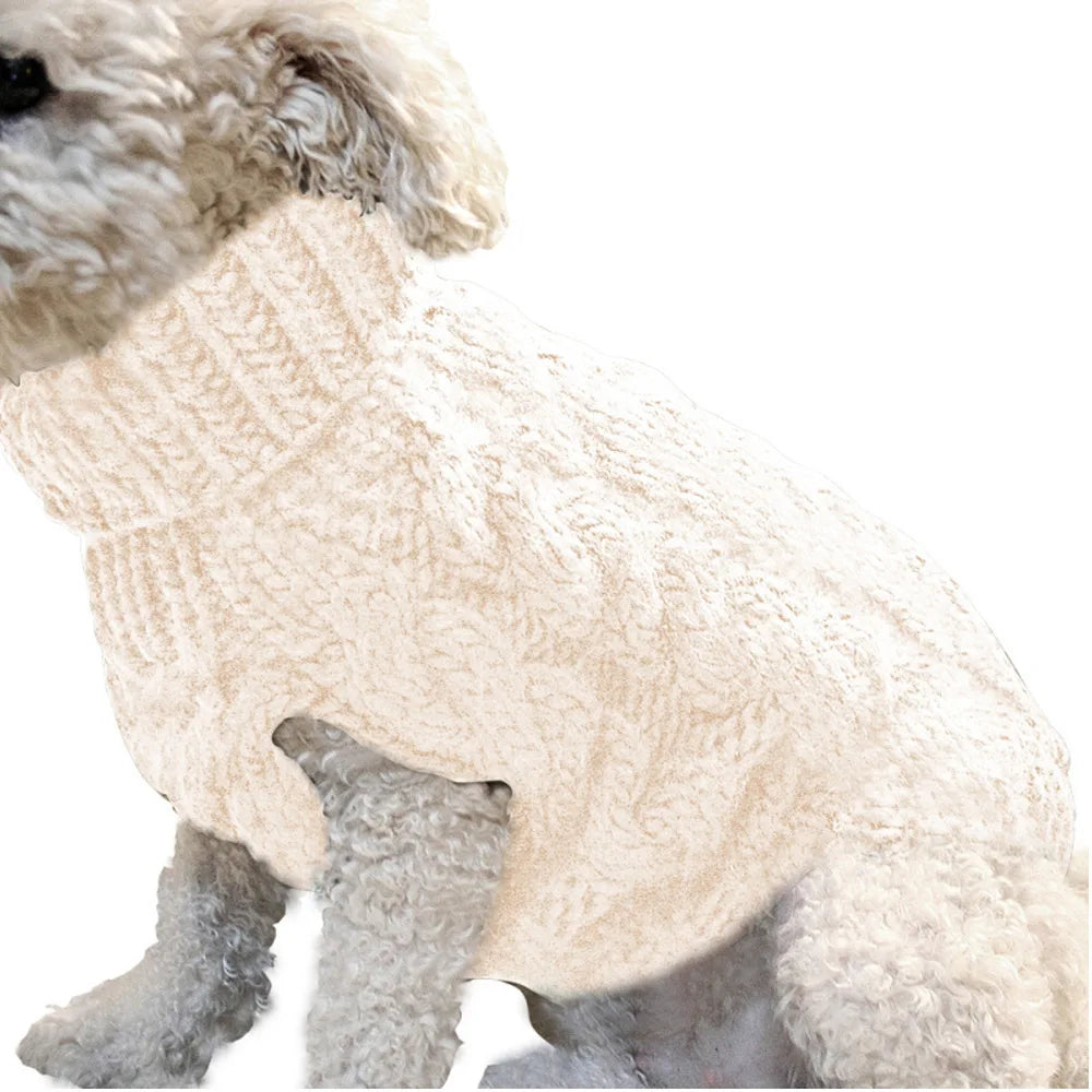 Cable Knit Dog Sweater | Warm Autumn & Winter Pet Clothing