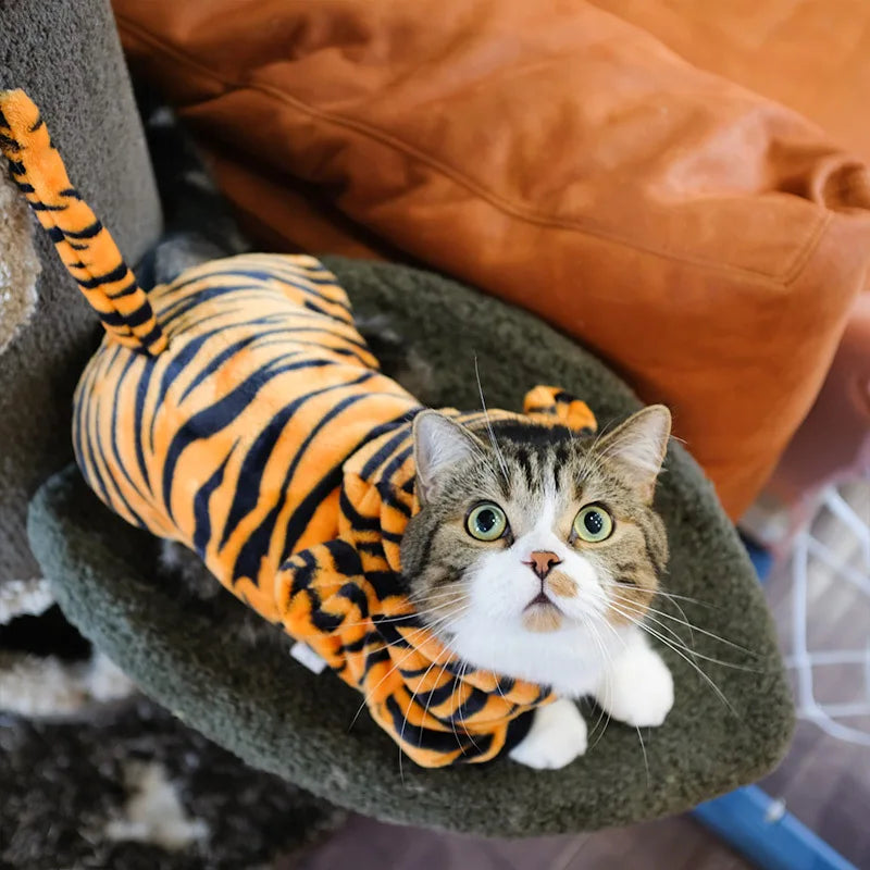 Animal Print Fleece Hoodie Jumpsuit for Dogs