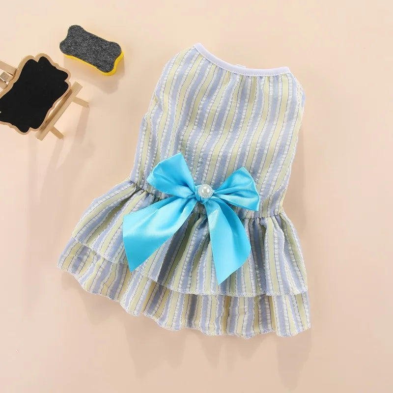 Summer Princess Dress for Cats & Small Dogs | Floral Bow Dress