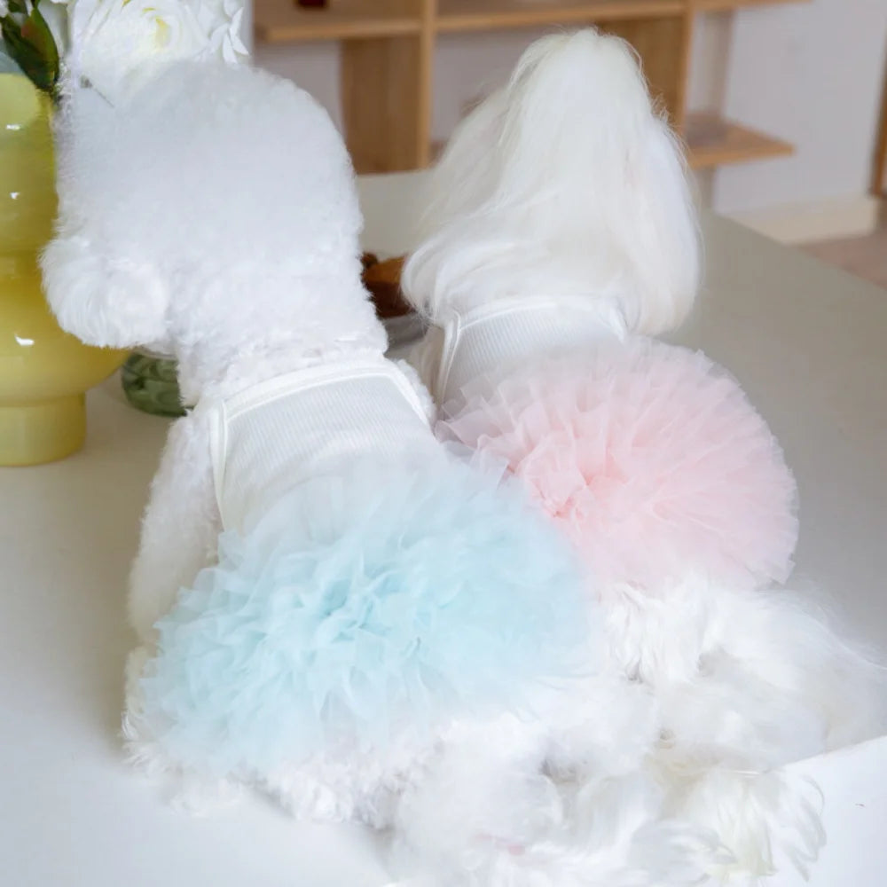 Dog Tutu Skirt | Layered Mesh Tulle Dress for Small Dogs