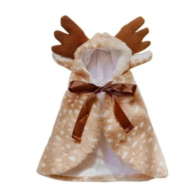 Christmas Reindeer Velvet Cape for Dogs & Cats | Festive Holiday Pet Costume