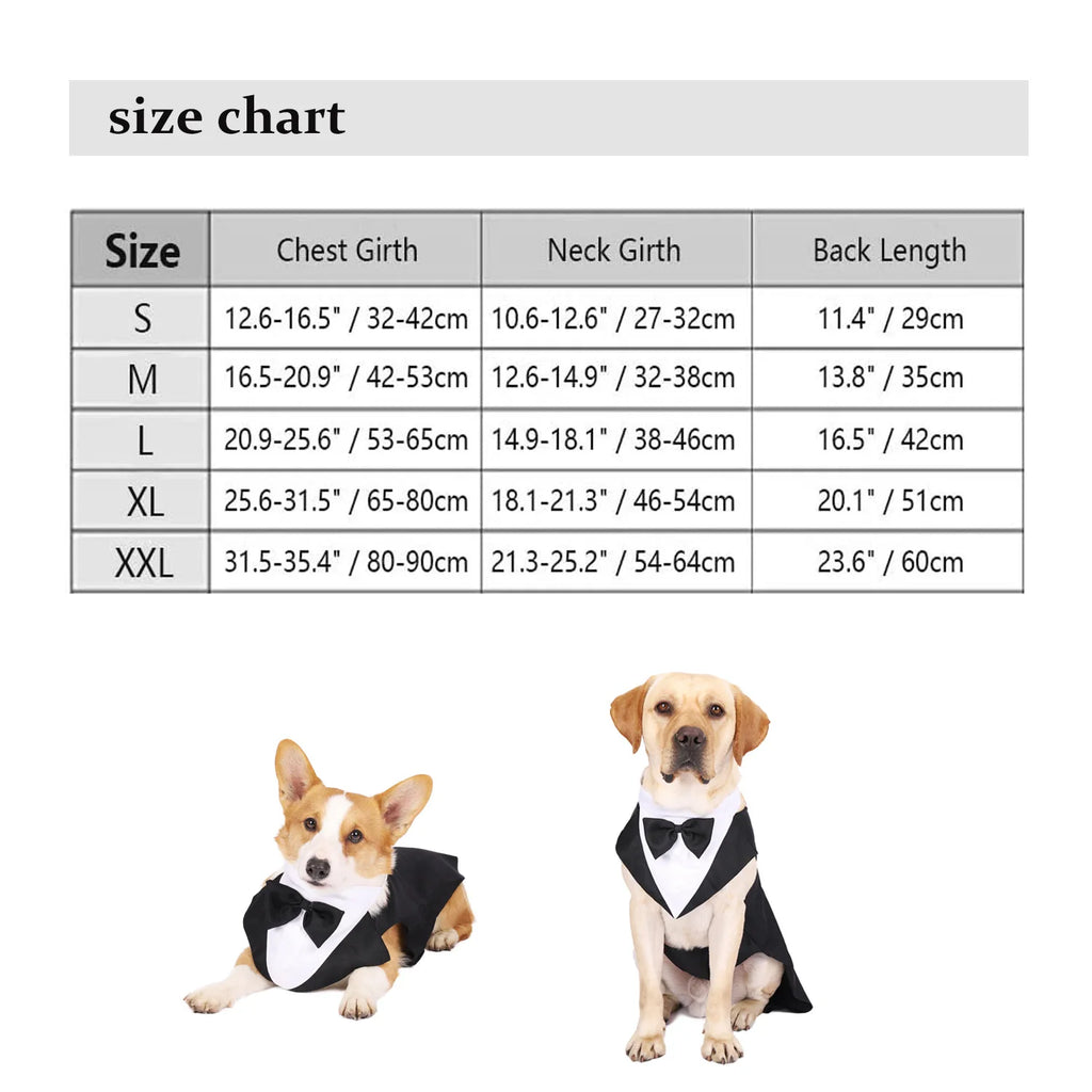 Dog Tuxedo Formal Suit with Bow Tie